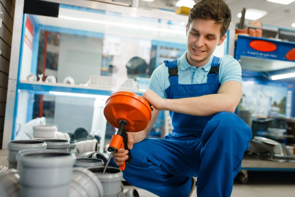 Installateur bei der Arbeit